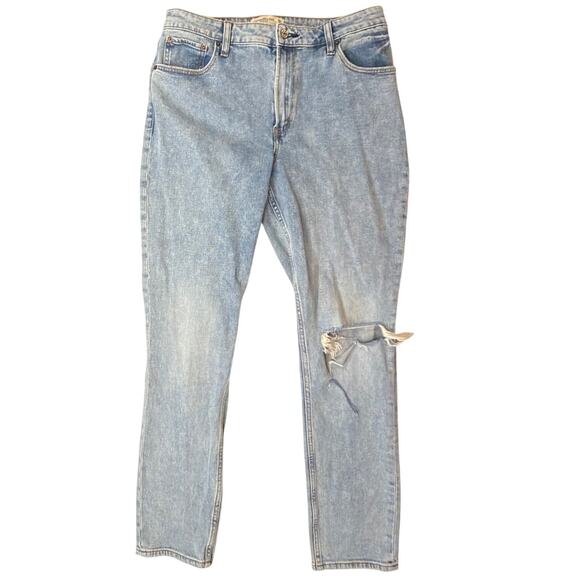Abercrombie & Fitch The Skinny High Rise 29/8L Curve Love Jeans Distressed Denim - Picture 1 of 7